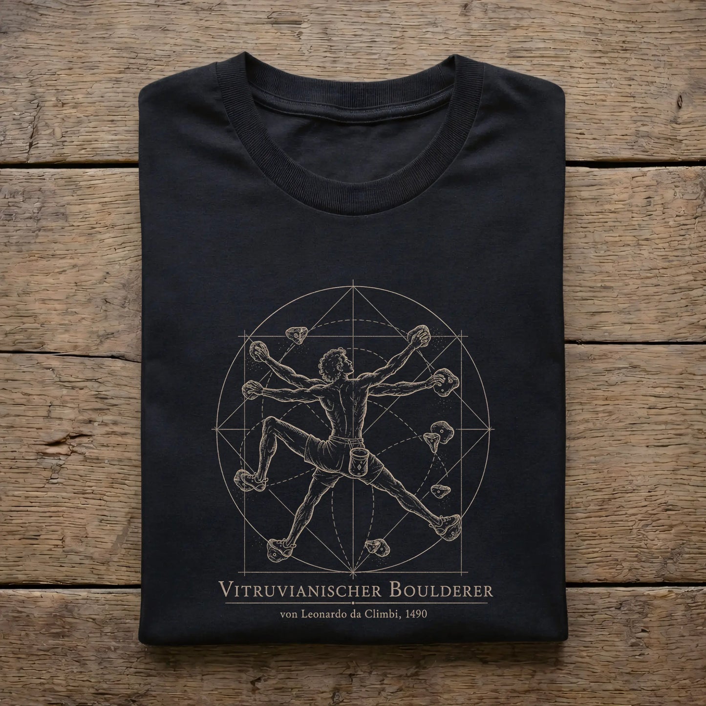 Vitruvianischer Boulderer
